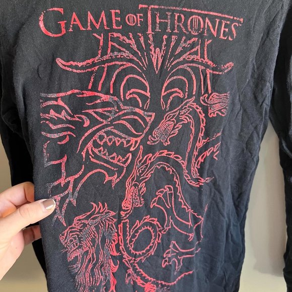 Game of Thrones Dragon Graphic Long Sleeve T-Shirt Size Small - Picture 5 of 5